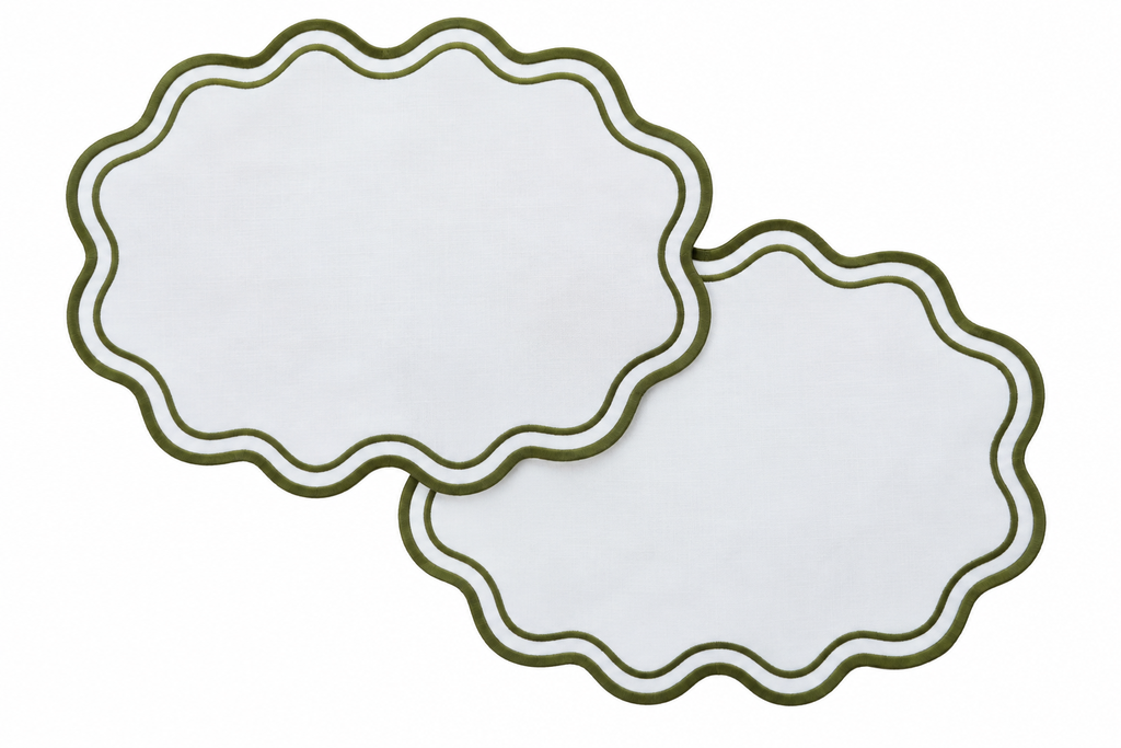 Keep It Simple Olive Dalgalı Amerikan Servisi 2'li set