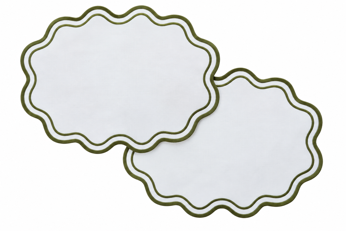 Keep It Simple Olive Dalgalı Amerikan Servisi 2'li set
