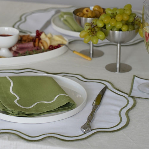Keep It Simple Olive Dalgalı Amerikan Servisi 2'li set