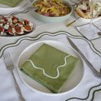 Keep It Simple Olive Dalgalı Kumaş Peçete 4'lü set