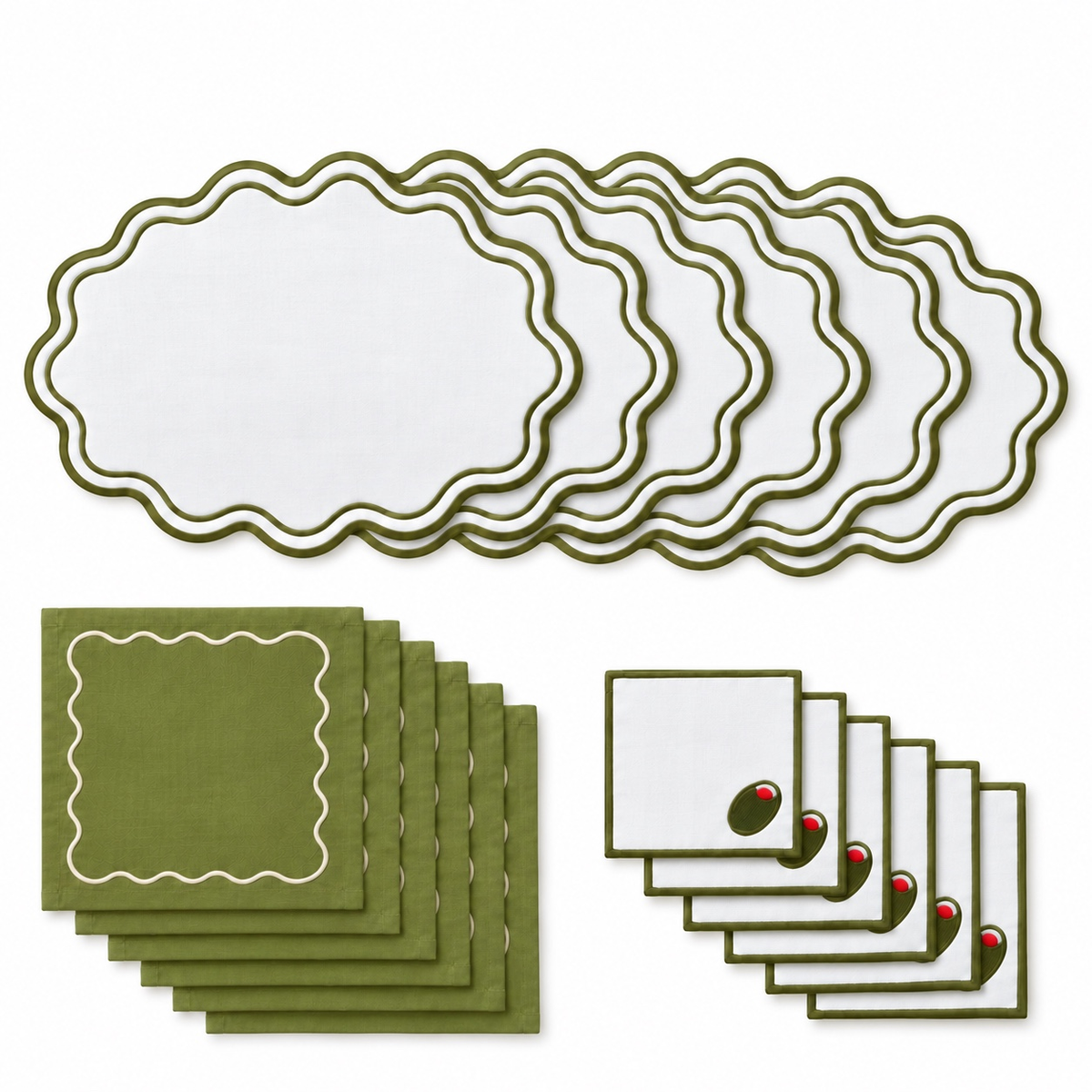 Keep It Simple Olive Dalgalı 6'lı Sofra Seti
