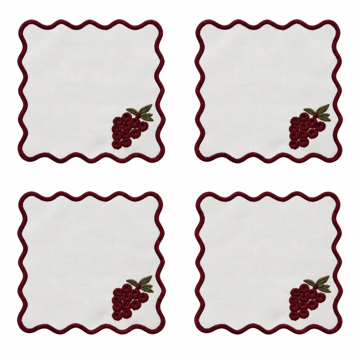 Signature Merlot Kokteyl Peçetesi 4'lü set