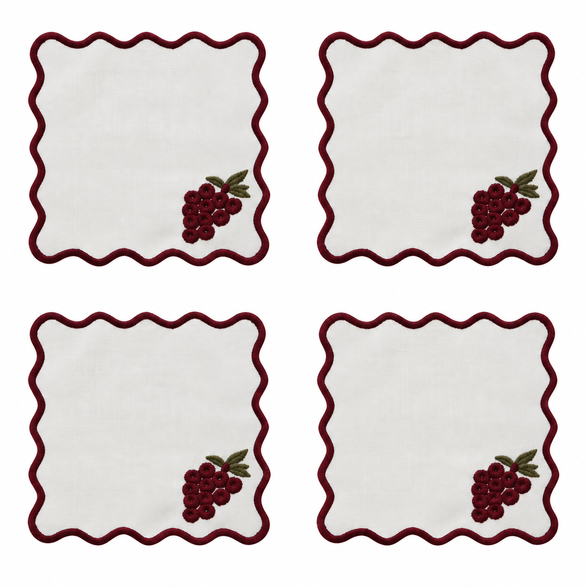 Signature Merlot Kokteyl Peçetesi 4'lü set